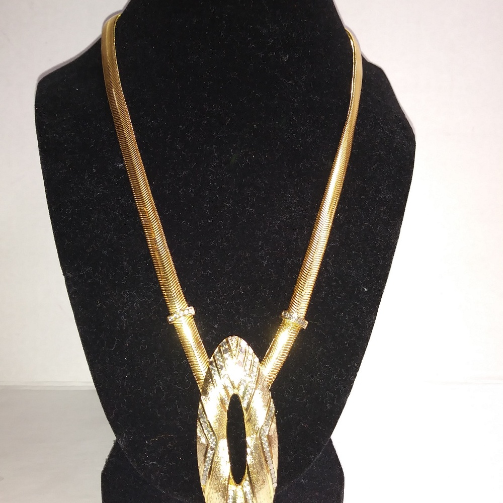 Necklace with Clasp Golden Colored String